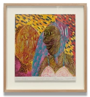 Janusz Akermann // Dwie Baby, linoryt 4/7 (1988) / 71x68 cm