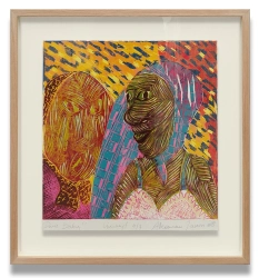 Janusz Akermann // Dwie Baby, linoryt 4/7 (1988) / 71x68 cm