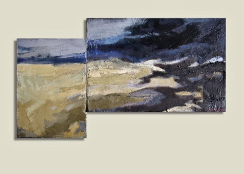kompozycja z dwóch płócien 70x50 i 60x90
