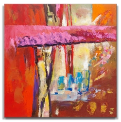 Mirosława Winkiel / Targowisko VI / akr. pl. / 2015 / 100 x 100 cm /