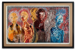 Janusz Akermann // Moi Ludzie, linoryt 1/6 (2015) / 101 x 154cm