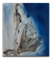 Irina Vilim / Blue / 90 x 80 cm / 2023 / akryl, płótno/