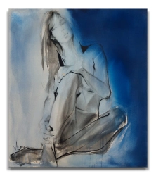 Irina Vilim / Blue / 90 x 80 cm / 2023 / akryl, płótno/