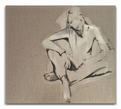 Irina Vilim / Play / 150 x 170 cm / 2024 / akryl, płótno naturalne